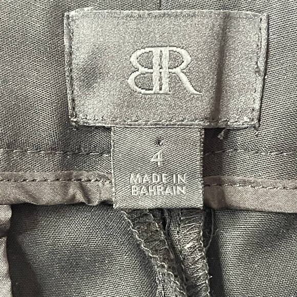 Banana Republic Leather Ankle Trim Black Pants Trousers Size 4 - Picture 11 of 12